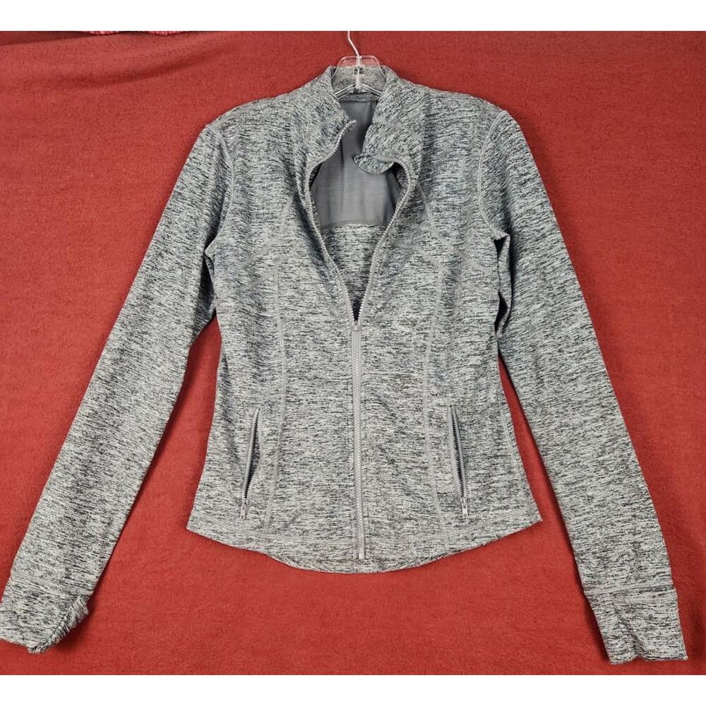 Quince Women's Gray Slim-Fit Jacket Size M Athleisure Preppy Quite Luxury